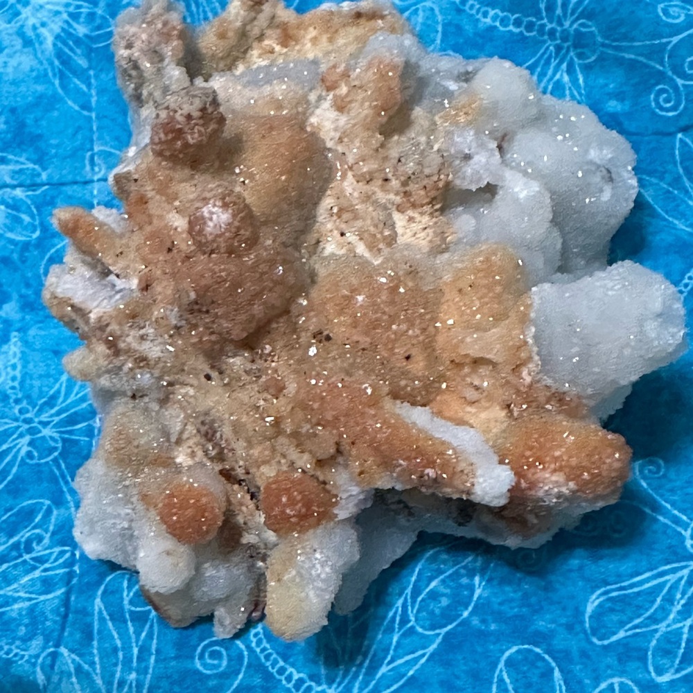 Sparkling Sugar Quartz Fluorite Crystal Cluster - Picture 3 of 4